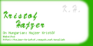 kristof hajzer business card