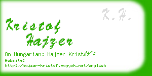 kristof hajzer business card